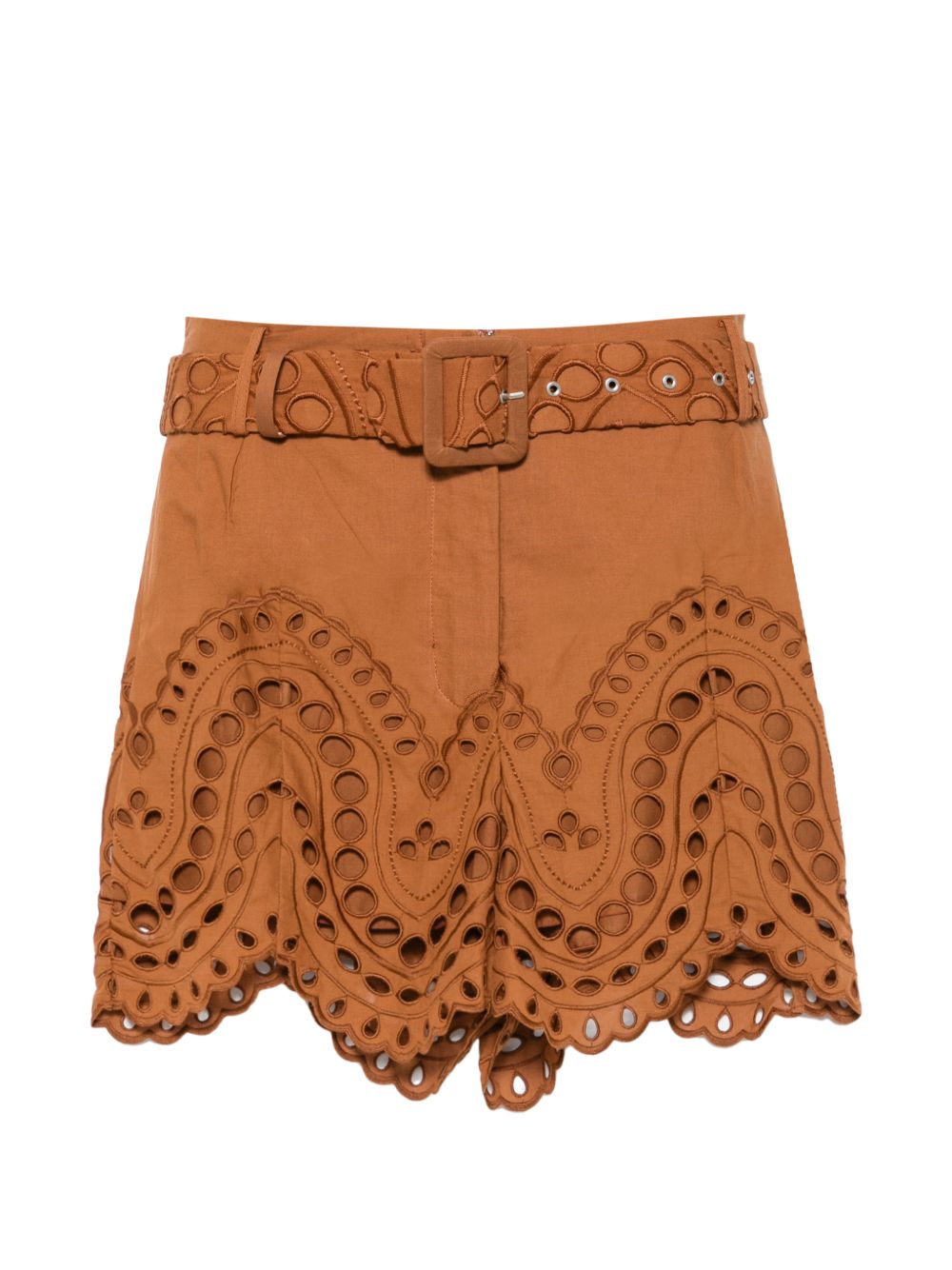 Shorts dune in broderie-anglaise con cintura in marrone Charo ruiz ibiza 1989 - donna 