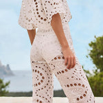 Pantaloni Stern con design traforato in bianco Charo ruiz ibiza 1989 