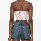 Top con stampa floreale e bordo in pizzo in rosa Charo ruiz ibiza 1989 - donna 