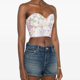 Top con stampa floreale e bordo in pizzo in rosa Charo ruiz ibiza 1989 - donna 