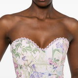 Top con stampa floreale e bordo in pizzo in rosa Charo ruiz ibiza 1989 - donna 