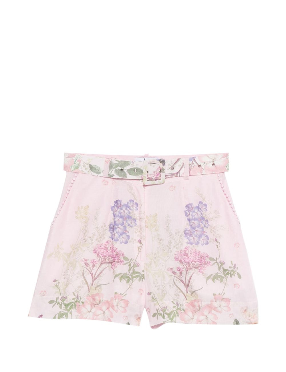 Pantaloncini con cintura e stampa floreale in rosa Charo ruiz ibiza 1989 - donna 