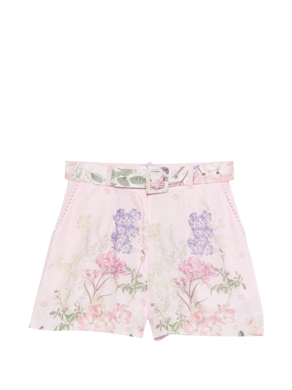 Pantaloncini con cintura e stampa floreale in rosa Charo ruiz ibiza 1989 - donna 