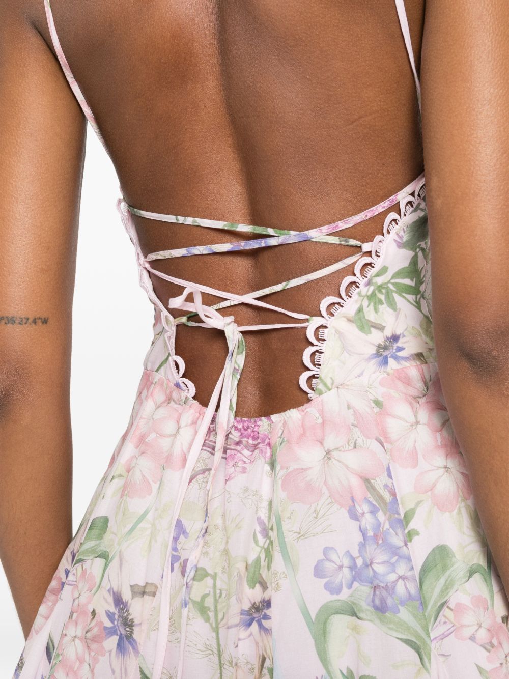 Mini abito marlene con stampa botanica in rosa Charo ruiz ibiza 1989 - donna 