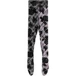 Collant a quadri floreali picnic  in nero Chopova lowena - donna 