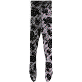 Collant a quadri floreali picnic  in nero Chopova lowena - donna 