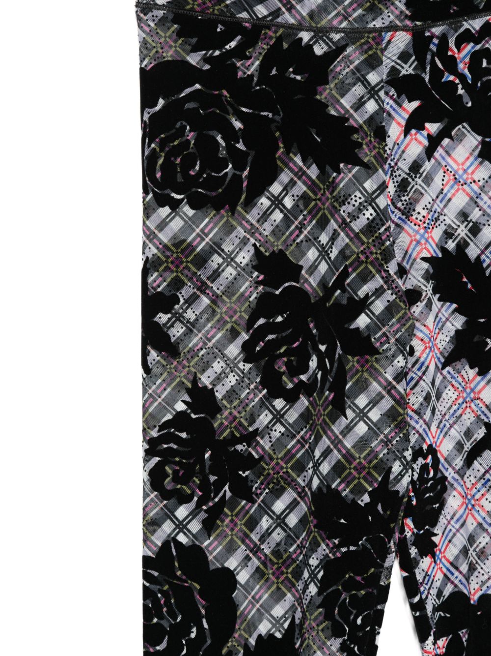 Collant a quadri floreali picnic  in nero Chopova lowena - donna 