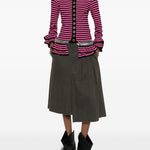 Cardigan a righe in rosa nero Chopova lowena - donna 