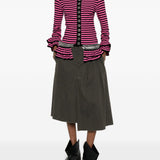 Cardigan a righe in rosa nero Chopova lowena - donna 