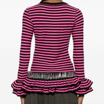 Cardigan a righe in rosa nero Chopova lowena - donna 