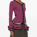 Cardigan a righe in rosa nero Chopova lowena - donna 