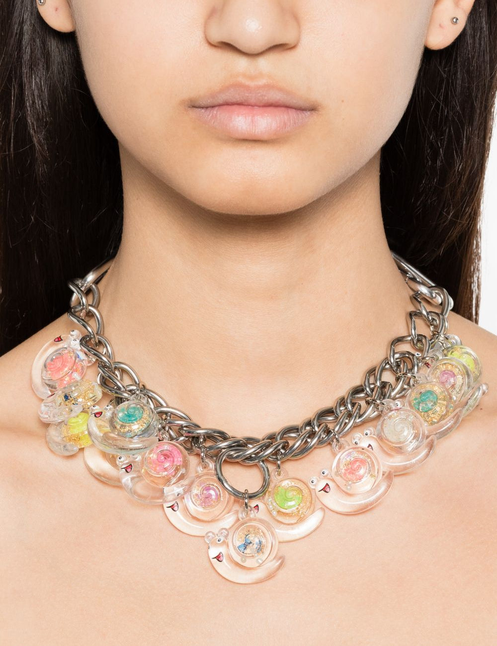 Collana con ciondoli a forma di lumaca in argento Chopova lowena - donna 
