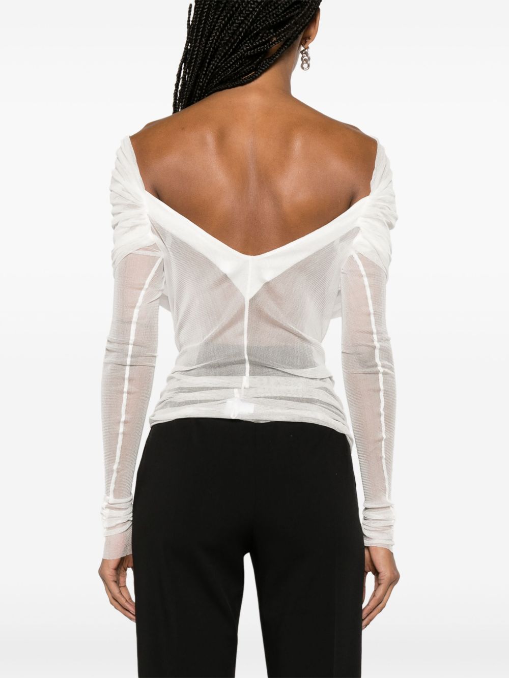 Top veiled in seta in bianco Christopher esber - donna 