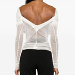 Top veiled in seta in bianco Christopher esber - donna 