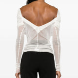 Top veiled in seta in bianco Christopher esber - donna 
