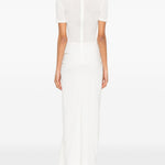 Abito lungo con collo alto e ruches in bianco Christopher esber - donna 