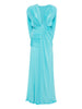 Abito maxi con scollo a v profondo e ruches in blu Christopher esber - donna