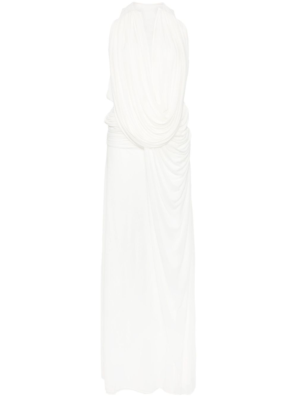 Abito maxi con scollo profondo in bianco Christopher esber - donna 