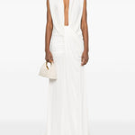 Abito maxi con scollo profondo in bianco Christopher esber - donna 