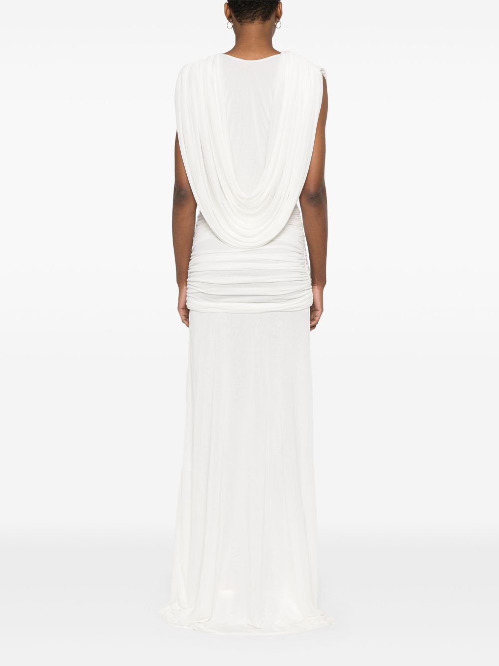 Abito maxi con scollo profondo in bianco Christopher esber - donna 