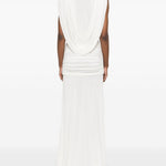 Abito maxi con scollo profondo in bianco Christopher esber - donna 