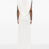 Abito maxi con scollo profondo in bianco Christopher esber - donna 