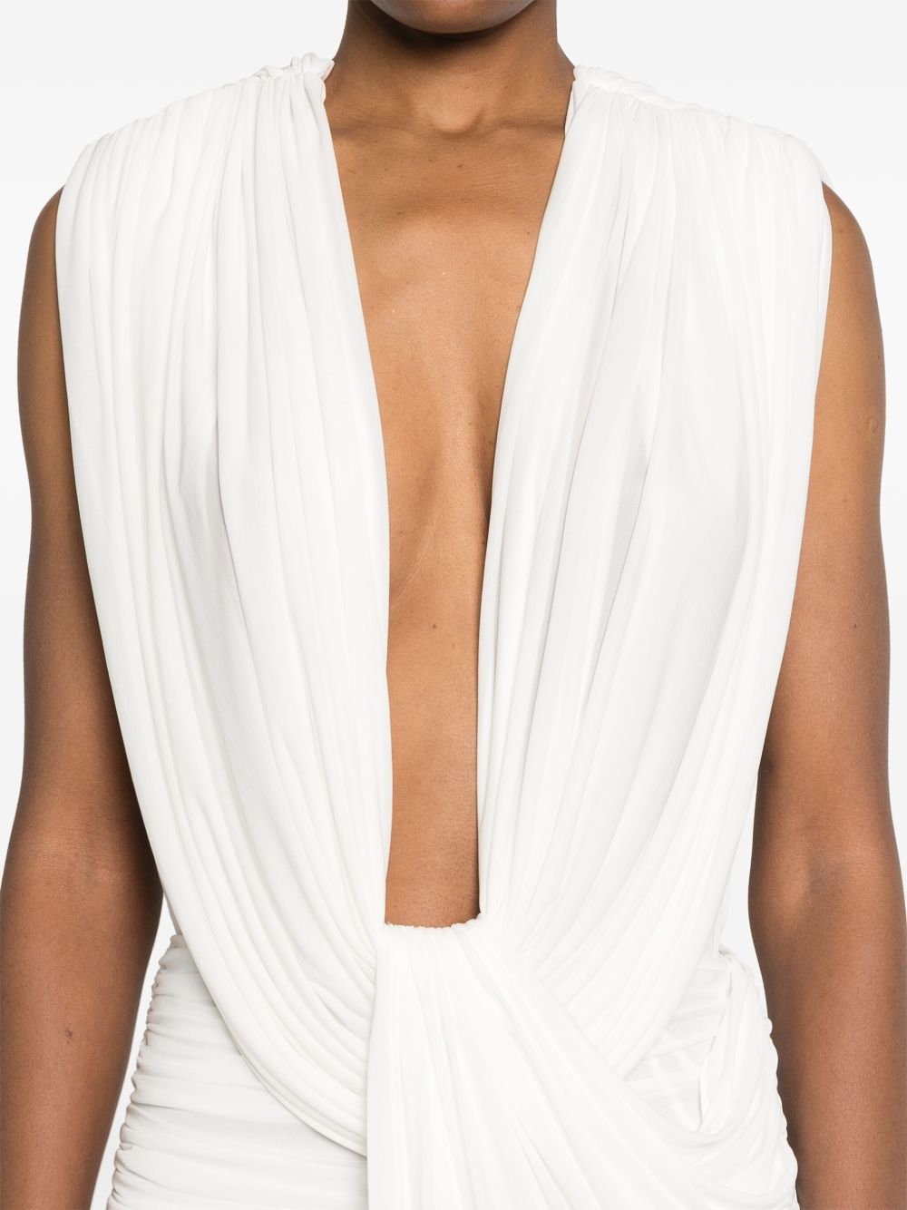 Abito maxi con scollo profondo in bianco Christopher esber - donna 