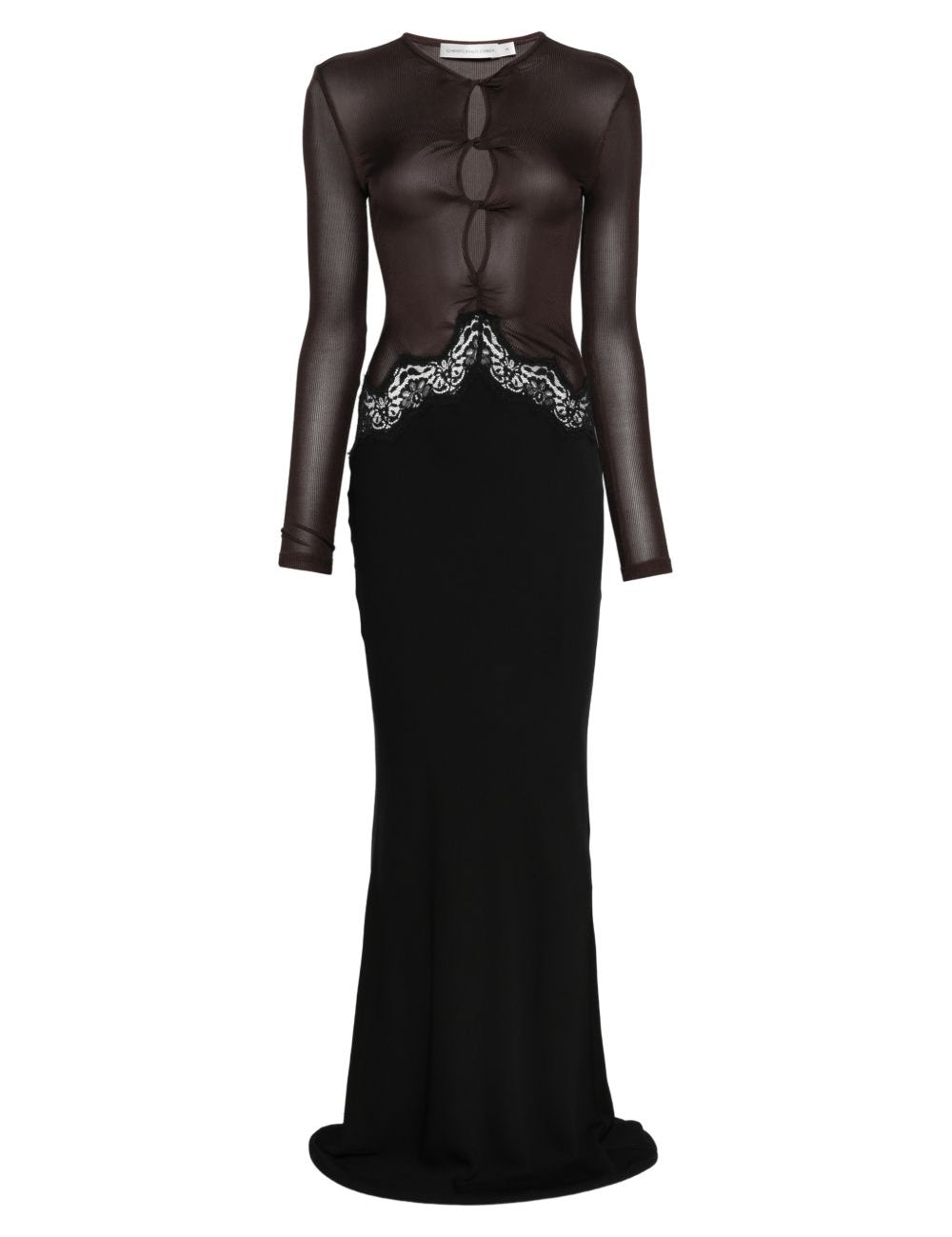 Abito da sera con dettagli in pizzo in nero Christopher esber - donna 