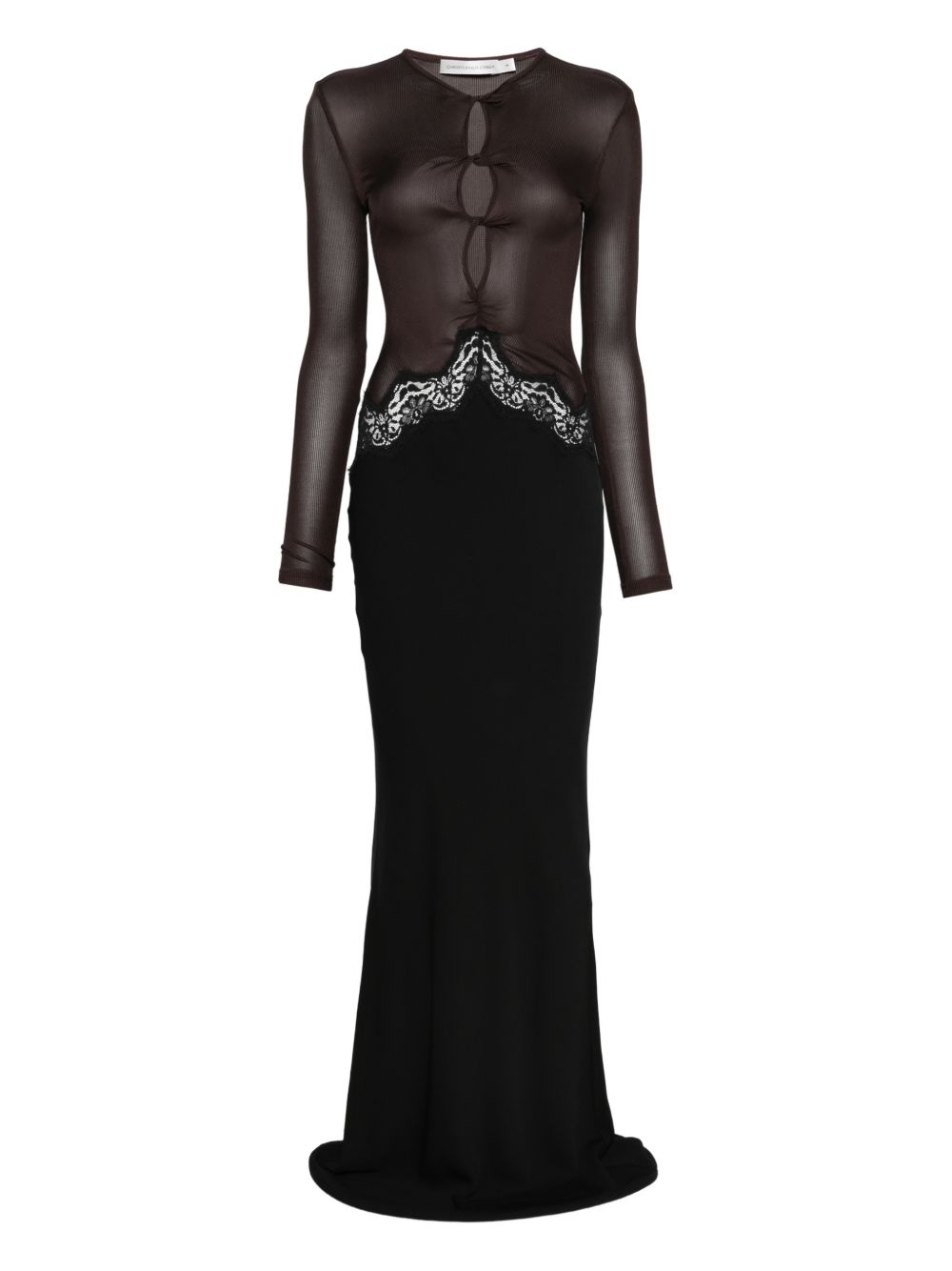 Abito da sera con dettagli in pizzo in nero Christopher esber - donna 