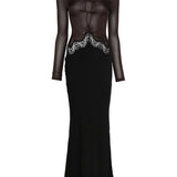 Abito da sera con dettagli in pizzo in nero Christopher esber - donna 
