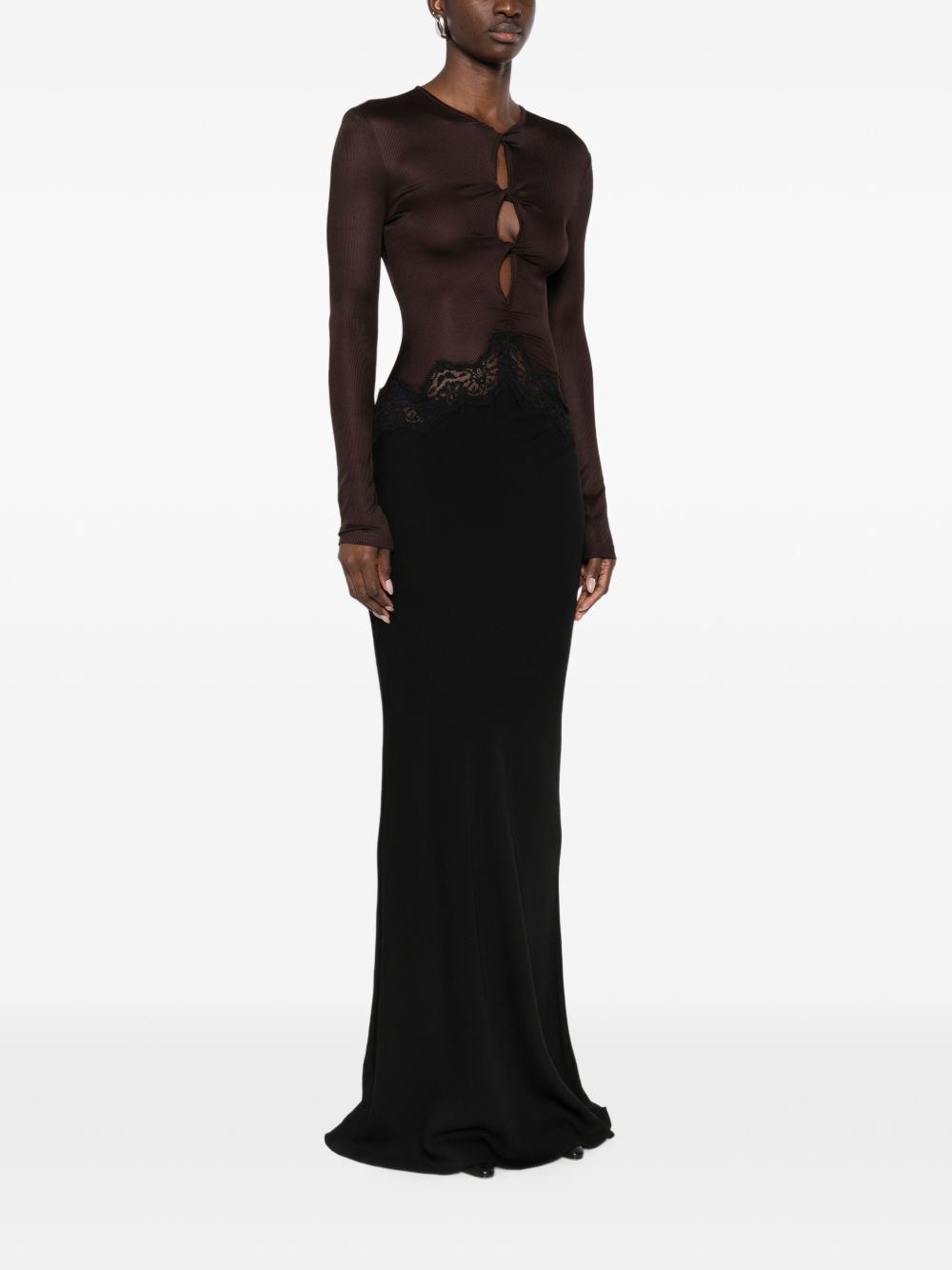 Abito da sera con dettagli in pizzo in nero Christopher esber - donna 