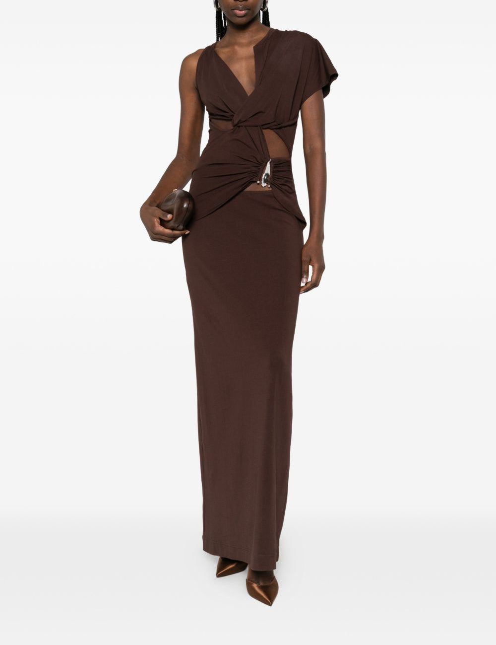 Abito con pendente in marrone Christopher Esber - donna 