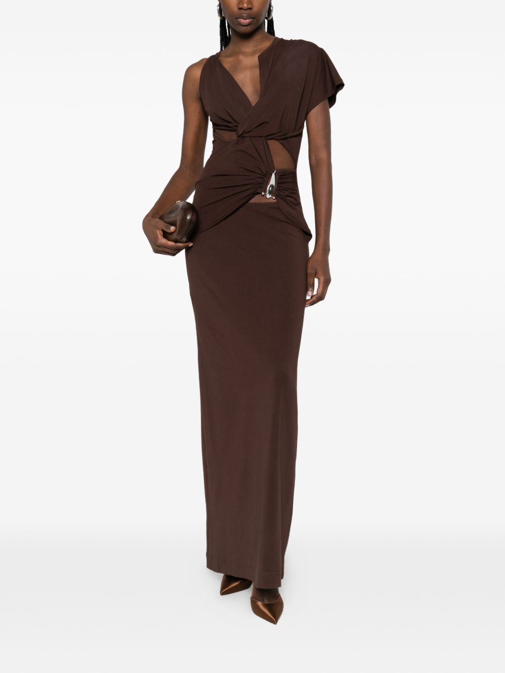 Abito con pendente in marrone Christopher Esber - donna 
