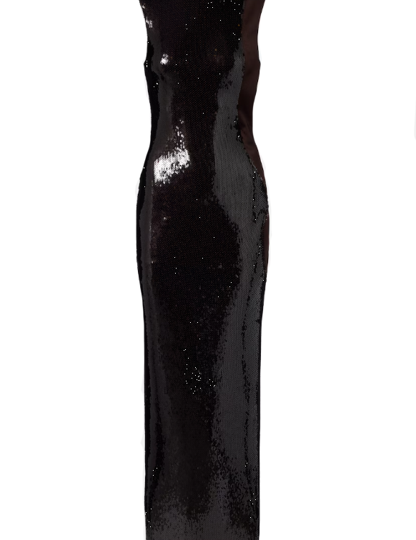 Abito lungo con paillettes opaline in marrone Christopher esber - donna 