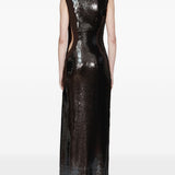 Abito lungo con paillettes opaline in marrone Christopher esber - donna 