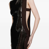 Abito lungo con paillettes opaline in marrone Christopher esber - donna 