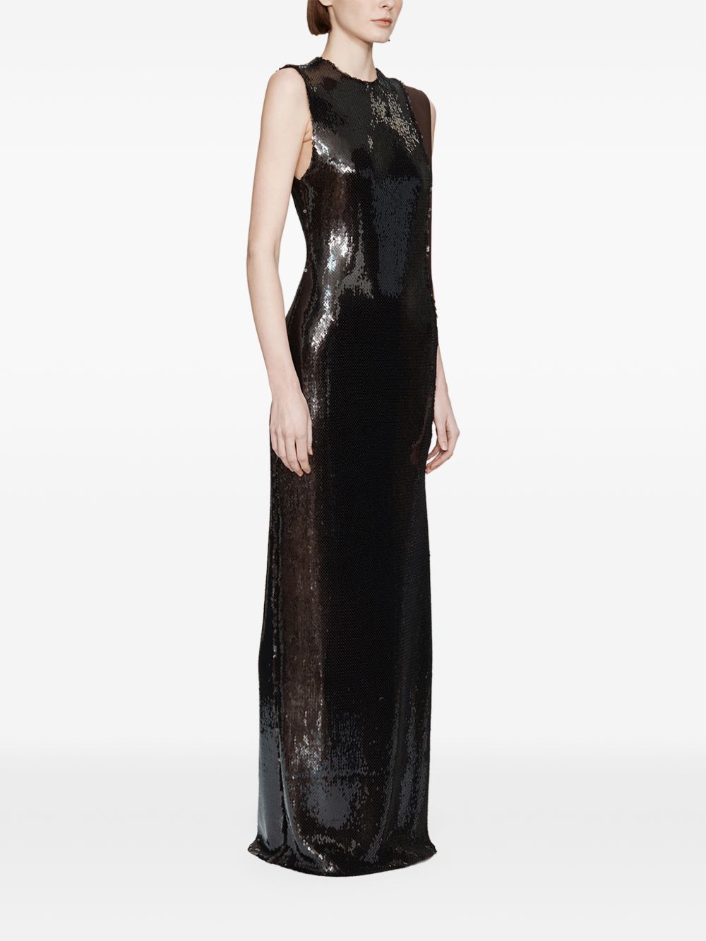 Abito lungo con paillettes opaline in marrone Christopher esber - donna 