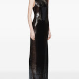 Abito lungo con paillettes opaline in marrone Christopher esber - donna 