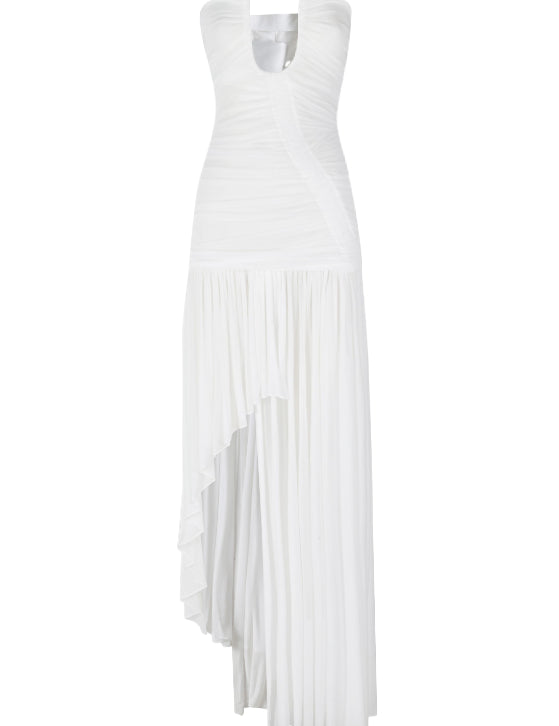 Abito asimmetrico senza spalline in bianco  Christopher esber - donna 