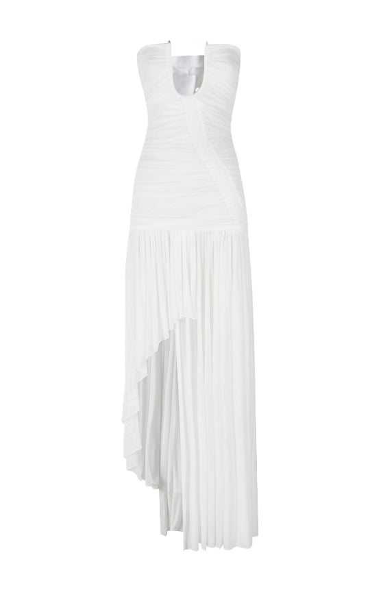 Abito asimmetrico senza spalline in bianco  Christopher esber - donna 