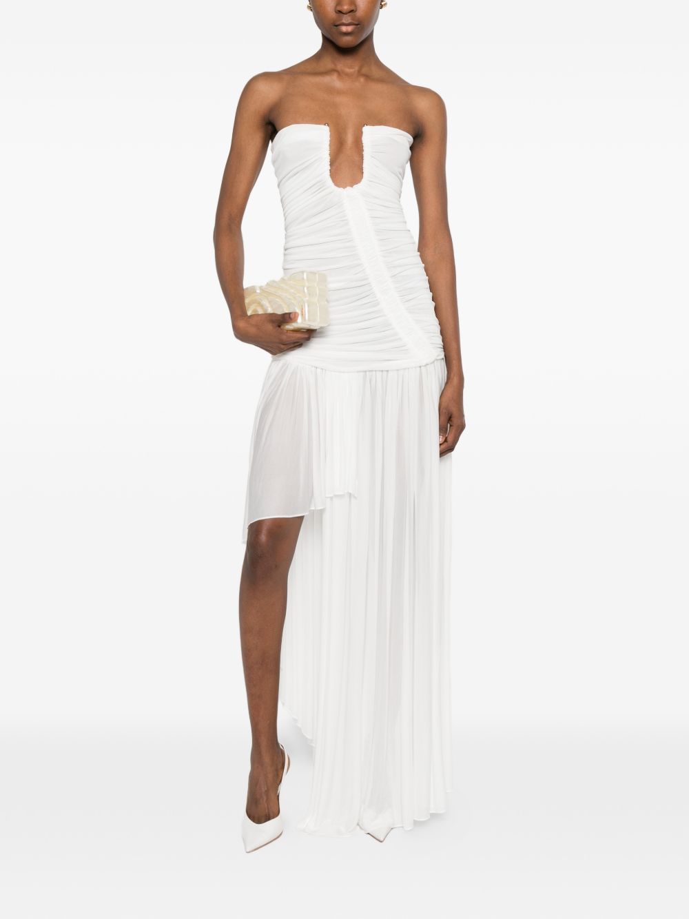 Abito asimmetrico senza spalline in bianco  Christopher esber - donna 