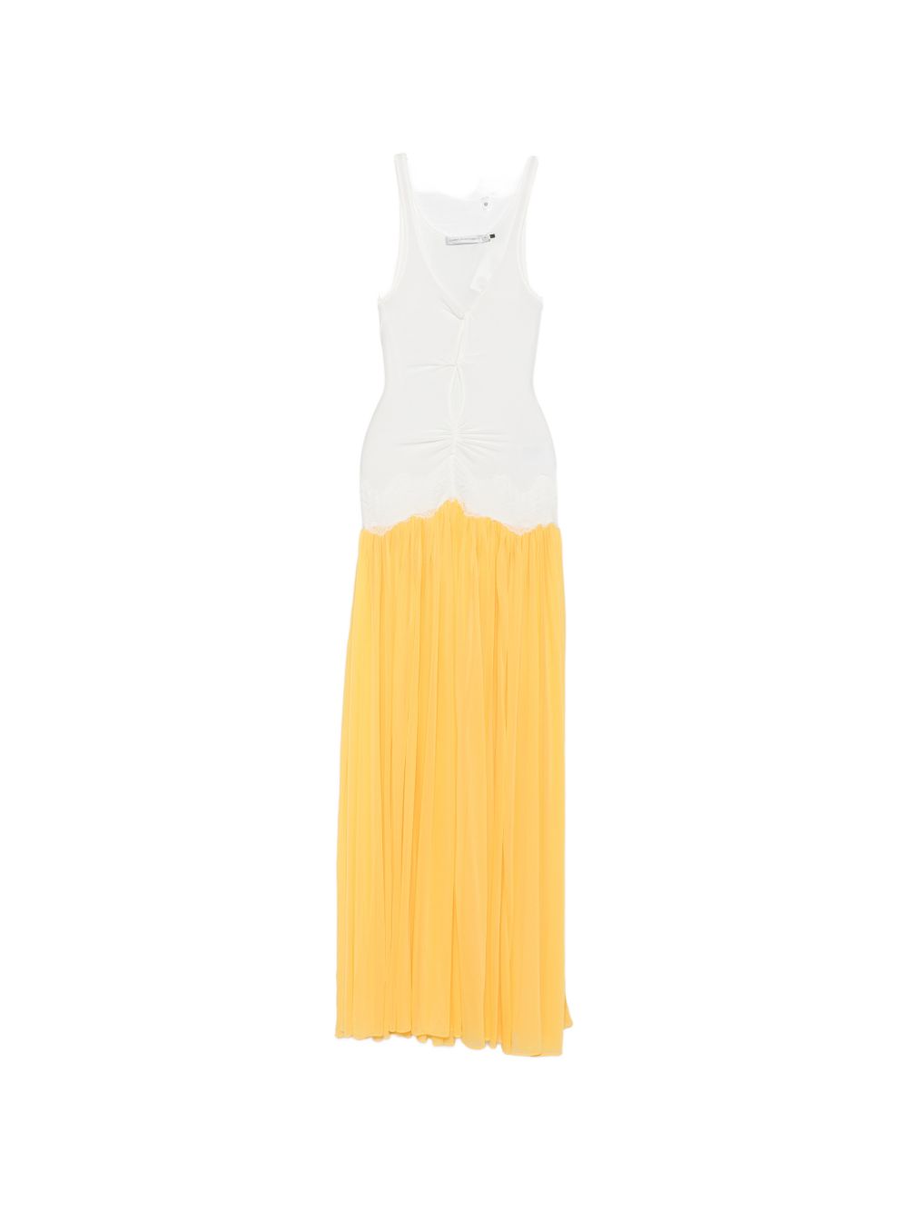 Abito lungo Verner con finiture in pizzo in bianco e giallo Christopher esber - donna 