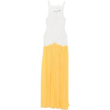 Abito lungo Verner con finiture in pizzo in bianco e giallo Christopher esber - donna 