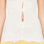 Abito lungo Verner con finiture in pizzo in bianco e giallo Christopher esber - donna 