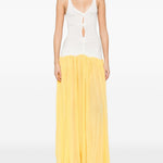 Abito lungo Verner con finiture in pizzo in bianco e giallo Christopher esber - donna 