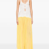 Abito lungo Verner con finiture in pizzo in bianco e giallo Christopher esber - donna 