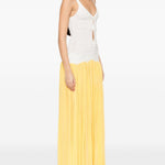 Abito lungo Verner con finiture in pizzo in bianco e giallo Christopher esber - donna 