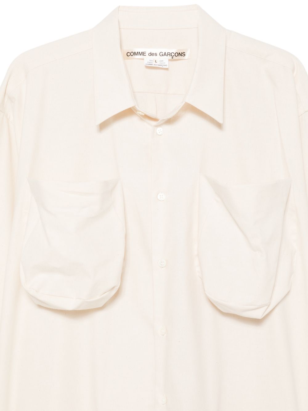 Camicia lunga in cotone a quattro tasche in avorio Comme des garcons - donna 