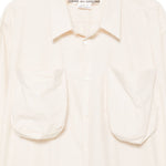 Camicia lunga in cotone a quattro tasche in avorio Comme des garcons - donna 