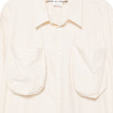 Camicia lunga in cotone a quattro tasche in avorio Comme des garcons - donna 